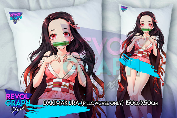 Dakimakura, Fullbody pillow case - Nezuko Kamado (Demon slayer / Kimetsu no Yaiba) 2 sides printed NSFW