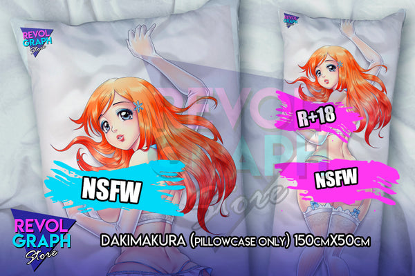 Dakimakura, Fullbody pillow case - Inoue Orihime sexy lingerie (Bleach) 2 sides printed NSFW