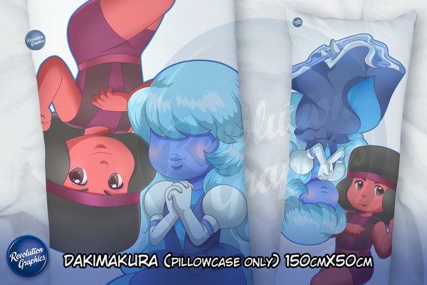 Dakimakura, Fullbody pillow case - Garnet / Ruby / Saphire (Steven Universe) two side printed