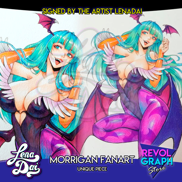 LENADAI TRADITIONAL ARTWORK #1- (2 pieces) Morrigan/Felicia Darkstalkers