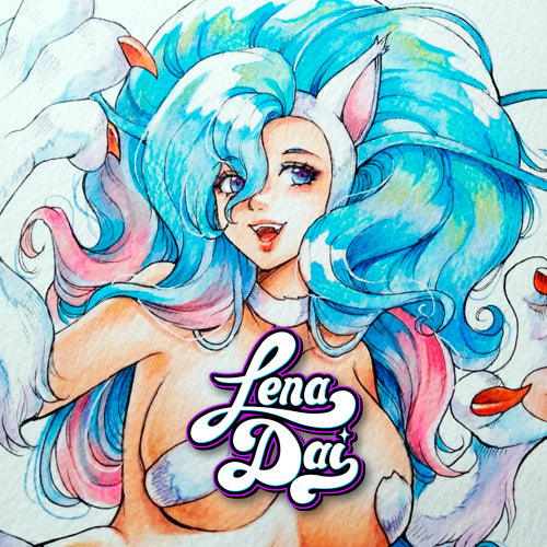 LENADAI TRADITIONAL ARTWORK #1- (2 pieces) Morrigan/Felicia Darkstalkers