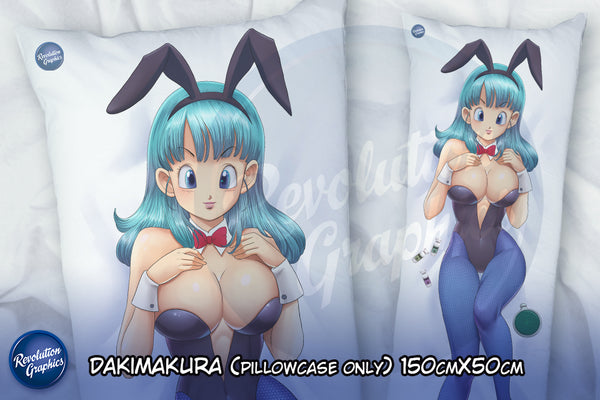 Dakimakura, Fullbody pillow case - Bulma bunny suit (Dragon Ball) 2 sides printed