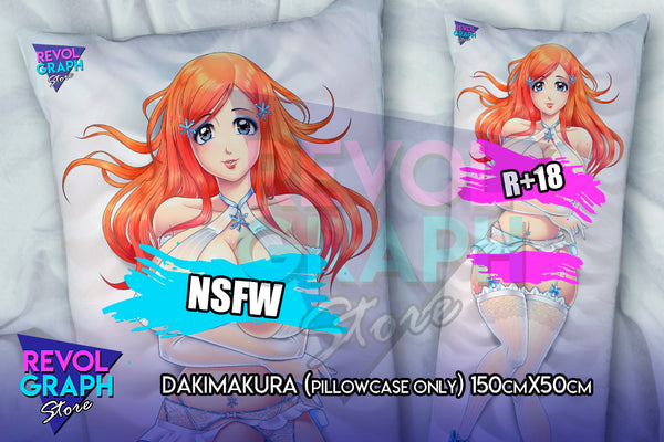 Dakimakura, Fullbody pillow case - Inoue Orihime sexy lingerie (Bleach) 2 sides printed NSFW