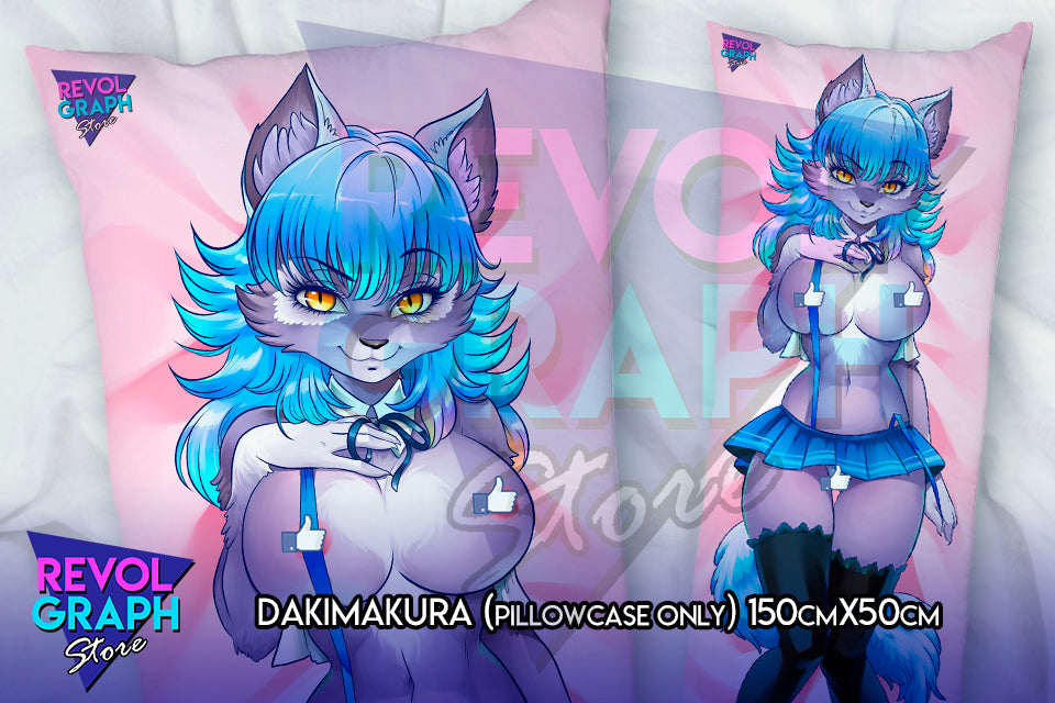 Dakimakura, Fullbody pillow case - Violet Sexy Cat (Covergirl's original Furry design) NSFW